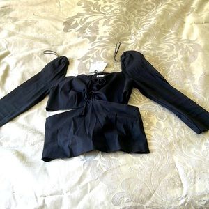 Zara cut out black top